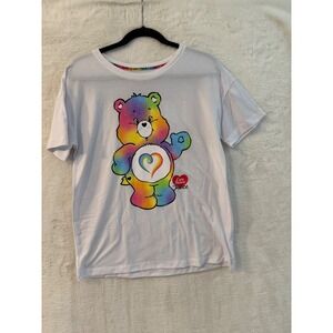 Justice Care Bears Togetherness Bear Rainbow Glitter Graphic T-Shirt Girls XL 16